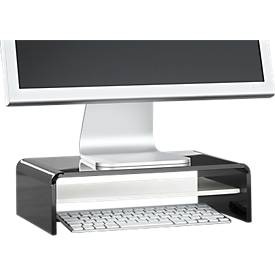 undefined, Acryl-Medienträger U-Form mit Boden, 350 x 230 x 100 mm, schwarz/weiß, Acryl-Medienträger U-Form mit Boden, 350 x 230 x 100 mm, schwarz/weiß