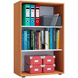 undefined, Aktenregal, aus Holz, 3 OH, höhenverstellbare Fachböden, B 700 x T 400 x H 1050 mm, Buche, VCM - Holz Büro Stand Regal Bücher Ordner Aktenregal Ordnerregal Bücherregal Lona 3f, One Size, Weiss