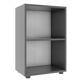 VCM, Holz Büro Stand Regal Bücher Ordner Aktenregal Ordnerregal Bücherregal Ulas 2f Holz Büro Stand Regal Bücher Ordner Aktenregal Ordnerregal Bücherregal Ulas 2f, Aktenregal Ulas, 2 Ordnerhöhen, 1 Fachboden, für ca. 12 Ordner, B 490 x T 320 x H 740 mm, Holz, anthrazit
