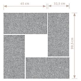 undefined, Akustik-Wandpaneelen-Set Wandstärke 25 mm, grau meliert, VE 4 Stk HxB 650 x 325 mm, Akustik-Wandelemente, 4 Stück, Schallabsorberklasse C, Befestigung mit Magnetstreifen, B 235 x H 650 mm, Vlies, grau-meliert