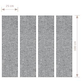 undefined, Akustik-Wandpaneelen-Set Wandstärke 25 mm, grau meliert, VE 4 Stk HxB 1000 x 250 mm, Akustik-Wandelemente, 4 Stück, Schallabsorberklasse C, Befestigung mit Magnetstreifen, B 250 x H 1000 mm, Vlies, grau-meliert