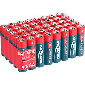 Ansmann, Alkaline Batterien Ansmann, Mignon AA, 7 Jahre Lebensdauer, 40 Stück, Alkaline Batterien Ansmann, Mignon AA, 7 Jahre Lebensdauer, 40 Stück