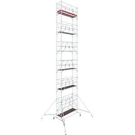 KRAUSE, Krause 772114 FahrGerüst Aluminium Rollgerüst fahrbar Arbeitshöhe (max.): 13.40 m Silber 364.5 kg, Alu-Fahrgerüst KRAUSE Serie 10, 200 kg/m², TÜV-geprüft, höhenverstellbare Rollen, L 2500 x B 750 x H 13400 mm