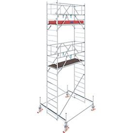 KRAUSE, Krause 773036 FahrGerüst Aluminium Rollgerüst fahrbar Arbeitshöhe (max.): 6.50 m Silber 162 kg, Alu-Fahrgerüst Stabilo Serie 100, 200 kg/m², TÜV-geprüft, gebremste Rollen, B 750 x T 2000 x H 6500 mm