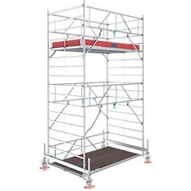 KRAUSE, Krause 784025 FahrGerüst Aluminium Rollgerüst fahrbar Arbeitshöhe (max.): 5.50 m Silber 229 kg, Alu-Fahrgerüst Stabilo Serie 500, 200 kg/m², TÜV-geprüft, gebremste Rollen, L 2500 x B 1500 x H 5500 mm