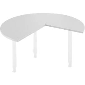 SSI Schäfer, Ansatztisch, Ø 1400 mm, lichtgrau/weiß, Ansatztisch, Ø 1400 mm, lichtgrau/weiß