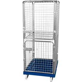 undefined, Antidiebstahlbehälter 1600 auf Kunststoffrollplatte, enzianblau RAL 5010, Antidiebstahlbehälter 1600 auf Kunststoffrollplatte, enzianblau RAL 5010