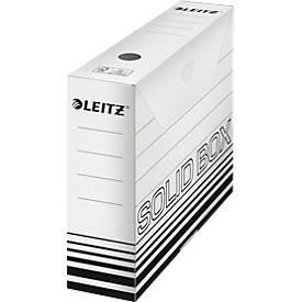 Leitz, Leitz Archivbox 6127-00-01 80 mm x 257 mm x 330 mm Karton Weiß/Schwarz 10 St., Leitz Archivschachtel Solid, 80 mm 10 Stück, Schwarz