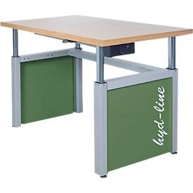 bedrunka+hirth, Arbeitstisch Bedrunka+Hirth Hydline, elektrisch höhenverstellbar, bis 600 kg, Buche-Multiplex-Arbeitsplatte, B 1500 x T 750 x H 700-1100 mm, Arbeitstisch Bedrunka+Hirth Hydline, elektrisch höhenverstellbar, bis 600 kg, Buche-Multiplex-Arbeitsplatte, B 1500 x T 750 x H 700-1100 mm