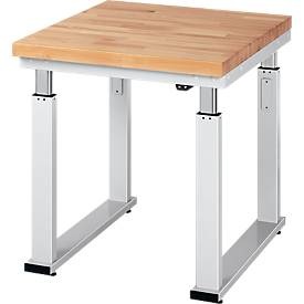 RAU, Arbeitstisch, elektrisch höhenverstellbar, RAU Arbeitstisch, elektrisch höhenverstellbar, Höhe 740 - 1140 mm, Buchenplatte massiv, BxT 750 x 900 mm