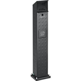 VAR, Ascher-/Abfallsammler-Standsäule, antik-silber Struktur, Ascher-/Abfallsammler-Standsäule, antik-silber Struktur