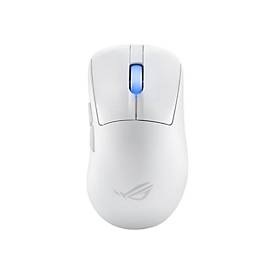 Asus, ASUS ROG Keris II Ace - Maus - ergonomisch - Für Rechtshänder - optisch - 7 Tasten, ASUS ROG Keris II Ace Gaming-Maus, RF 2,4GHz, Bluetooth 5.1, Kabelgebunden, 42000 dpi, Optisch mit Leuchtdioden, Moonlight White
