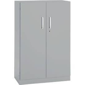 undefined, Büroschrank, 3OH, abschliessbar, mit aufliegenden Türen, B 800 mm, Weissalu, Büroschrank, 3OH, abschliessbar, mit aufliegenden Türen, B 800 mm, Weissalu