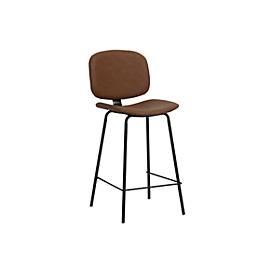 undefined, Barhocker Vintage, mit Lehne, Stahlbeine, Sitzhöhe 760 mm, 2 Stk., B 430 x T 510 x H 1080 mm, Kunstleder, braun, Barhocker Vintage, mit Lehne, Stahlbeine, Sitzhöhe 760 mm, 2 Stk., B 430 x T 510 x H 1080 mm, Kunstleder, braun