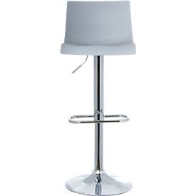 Paperflow, Paperflow Barhocker mit verstellbarem Sitz Sacramento Grau 2 Stück, Barhocker Paperflow Sacramento, PP-Sitz, höhenverstellbar, 360° drehbar, H 590-815 mm, grau, 2er-Set