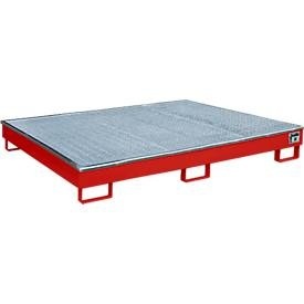 bauer, Bauer Regalwanne RW-GR 1800 PE, mit PE-Einsatz, mit Gitterrost, L 1765 x B 1315 x H 255 mm, feuerrot RAL 3000, Bauer Regalwanne RW-GR 1800 PE, mit PE-Einsatz, mit Gitterrost, L 1765 x B 1315 x H 255 mm, feuerrot RAL 3000