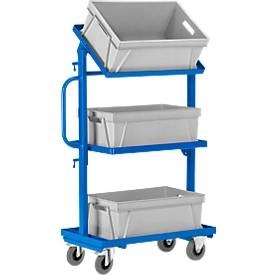 Rollcart Transportsysteme, Beistellwagen, mit offenen Etagenböden, ohne Holzplatten/Eurokästen, neigbar, Beistellwagen, mit offenen Etagenböden, ohne Holzplatten/Eurokästen, neigbar