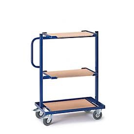 Rollcart Transportsysteme, Beistellwagen, mit Holz-Etagenböden, fest, Beistellwagen, mit Holz-Etagenböden, fest