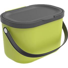 Bioabfalleimer ALBULA, 3,2 Liter Fassungsvermögen, Bügelgriff, recycleter Kunststoff, B 172 x T 222 x H 147 mm, limette
