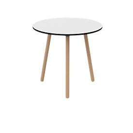 Paperflow, Bistrotisch Palomba, rund, 4-Fuß Gestell aus Massivholz, Ø 800 x H 750 mm, weiß/Buche, Bistrotisch Palomba, Rechteck, 4-Fuss Gestell aus Massivholz, B 1200 x T 800 x H 750 mm, weiss/Buche