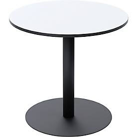 Paperflow, Bistrotisch Paperflow Mezzo, melaminharzbeschichtete MDF-Platte, Stahlgestell, rund Ø 800 x H 750 mm, weiss/mattschwarz, Bistrotisch Paperflow Mezzo, melaminharzbeschichtete MDF-Platte, Stahlgestell, rund Ø 800 x H 750 mm, weiss/mattschwarz