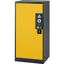 Chemikalienschrank, Flügeltür, 2 Böden, 545x520x1105 mm, sicherheitsgelb