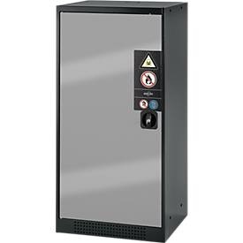 Chemikalienschrank, Flügeltür, 2 Böden, 545x520x1105 mm, silber