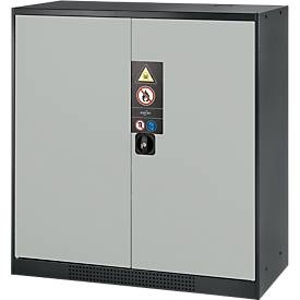 Chemikalienschrank, Flügeltür, 2 Böden, 1055x520x1105 mm, lichtgrau