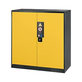 Chemikalienschrank, Flügeltür, 2 Böden, 1055x520x1105 mm, sicherheitsgelb