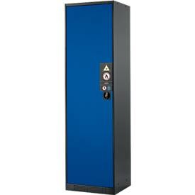 Chemikalienschrank, Flügeltür, 3 Böden, 545x520x1950 mm, enzianblau