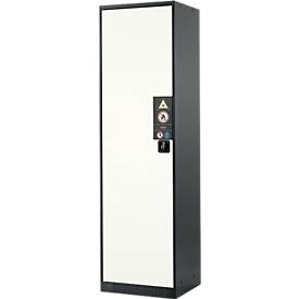 Chemikalienschrank, Flügeltür, 3 Böden, 545x520x1950 mm, reinweiß