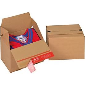 Colompac, ColomPac Faltkartons Euroboxen, Grösse S, 200 x 150 x 150 mm, 20 Stück, ColomPac Faltkarton Eurobox S, Selbstklebeverschluss & Aufreissfaden, Z-Faltung, kombinierbar mit Euro-Paletten, aussen L 200 x B 150 x H 150 mm, innen B 145 mm, 20 Stück, Wellpappe, braun
