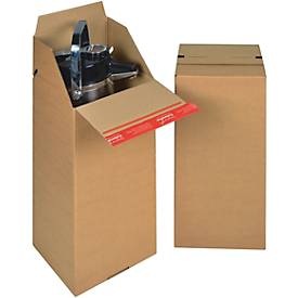 Colompac, ColomPac Faltkartons Euroboxen, Grösse S, 200 x 200 x 400 mm, 10 Stück, ColomPac Faltkarton Eurobox S, Selbstklebeverschluss & Aufreissfaden, Z-Faltung, kombinierbar mit Euro-Paletten, aussen L 200 x B 200 x H 400 mm, innen B 194 mm, 20 Stück, Wellpappe, braun