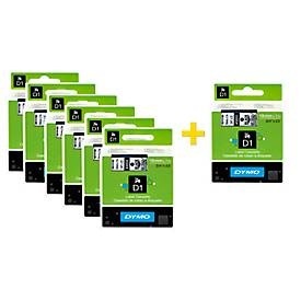 Dymo, DYMO® Schriftbandkassette 45803, 19 mm breit, weiss/schwarz, 6 + 1 GRATIS, DYMO® Schriftbandkassette 45803, 19 mm breit, weiss/schwarz, 6 + 1 GRATIS