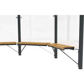 undefined, Design-Sitzbank WSM f. Achteckpavillon Paris, L 1000 mm, Kiefernholz, pulverb. Stahl, anthrazitgrau, Design-Sitzbank WSM f. Achteckpavillon Paris, L 1000 mm, Kiefernholz, pulverb. Stahl, anthrazitgrau