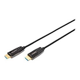 Digitus, DIGITUS - HDMI-Kabel - HDMI (S) bis HDMI (S) - 10 m - Geschützter Hybridkupfer/Faseroptik - Schwarz, HDMI AOC Hybrid Glasfaserkabel, UHD 8K