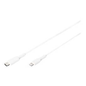 undefined, Digitus Daten- / Ladekabel, USB-C - Lightning, MFI, Digitus USB-Kabel USB 2.0 USB-C® Stecker 1.00 m Weiß doppelt geschirmt, mit USB, PVC-Mantel DB-600109-010-W