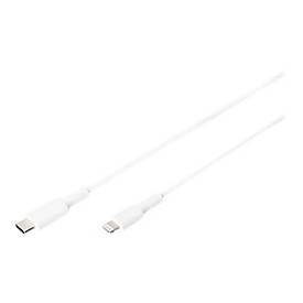undefined, Digitus Daten- / Ladekabel, USB-C - Lightning, MFI, Digitus USB-Kabel USB 2.0 USB-C® Stecker 1.00 m Weiß doppelt geschirmt, mit USB, PVC-Mantel DB-600109-010-W