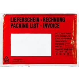 undefined, Dokumententaschen, DIN C5, 235 x 175, 1000 Stück, Lieferschein-Rechnung, Dokumententaschen, DIN C5, 235 x 175, 1000 Stück, Lieferschein-Rechnung