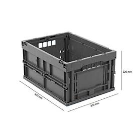 Jungheinrich PROFISHOP, Euronorm-Faltbox Premium, 22 Liter, grau, Euronorm-Faltbox Premium, 22 Liter, grau