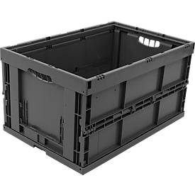 undefined, EURO-Maß Faltbox 6432 NG, grau, Euronorm-Faltbox Premium, 68 Liter, grau