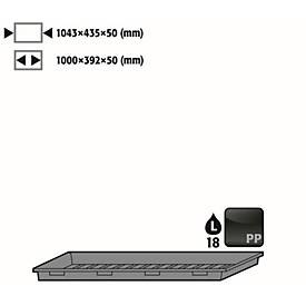 asecos, Einlegewanne für asecos Sicherheitsschränke der Q30, Q90 und S90 Serie, Polyethylen, schwarz, B 1043 x T 435 x H 50 mm, 18 l