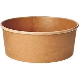 PAPSTAR, Einweg Salatschalen Papstar pure, 1300 ml, Ø 184 x H 70 mm, 50 Stk., biologisch abbaubar, nachwachsende Rohstoffe, PLA-Beschichtung, braun, Einweg Salatschalen Papstar pure, 1300 ml, Ø 184 x H 70 mm, 50 Stk., biologisch abbaubar, nachwachsende Rohstoffe, PLA-Beschichtung, braun