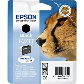 Epson, Original EPSON Tintenpatrone TO 7114011, schwarz, EPSON EPSON T0711 Druckerpatrone schwarz passend für: Stylus D120;Stylus D120 Pro Edition;Stylus D120 Wifi Ethernet;Stylus D78;Stylus D92;Stylus DX 4000 Series;Stylus DX 4400 Series;Stylus DX 5000 Series;Stylus DX 5500;Stylus DX 6000 Series;Stylus D