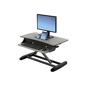 Ergotron, Ergotron WorkFit Z SitzSteharbeitsplatz, Sitz-/Steh-Schreibtischaufsatz ergotron® WorkFit-Z Mini, höhenverstellbar, bis 11,4 kg, Arbeitsfläche & Tastaturablage, integriertes Kabelmanagement