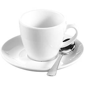 undefined, Espressotassen-Set BISTRO, 6 Tassen & Untertassen, jeweils 0,1 l, H 58 mm, Porzellan, weiß, Espressotassen-Set BISTRO, 6 Tassen & Untertassen, jeweils 0,1 l, H 58 mm, Porzellan, weiß