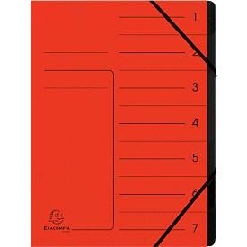 Exacompta, FALKEN Dokumentenmappe, DIN A4, Gummizugverschluss, Karton, 7 Fächer, rot, FALKEN Dokumentenmappe, DIN A4, Gummizugverschluss, Karton, 7 Fächer, rot
