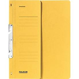 Falken, Falken Hakenmappe halber Deckel und Verschlussmittelchansim DIN A4 Gelb Karton, Falken Hakenmappe halber Deckel und Verschlussmittelchansim DIN A4 Gelb Karton