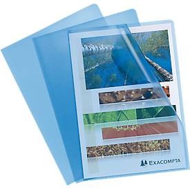 Exacompta, Exacompta Sichthülle A4, 100 Stück, Blau, Exacompta Sichthülle, DIN A4, genarbt, 100 Stück, blau