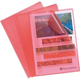 Exacompta, Exacompta Sichthülle A4, 100 Stück, Rot, Exacompta Sichthülle, DIN A4, genarbt, 100 Stück, rot